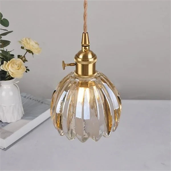 Japanse Retro Glazen Bloem Hanglamp | Elegante Bloemvormige Hanglamp Glas | Warme Sfeerverlichting | Hoogwaardige Materialen | Moderne en Retro Stijlcombinatie | Interieur Design Eyecatcher | Eenvoudige Installatie