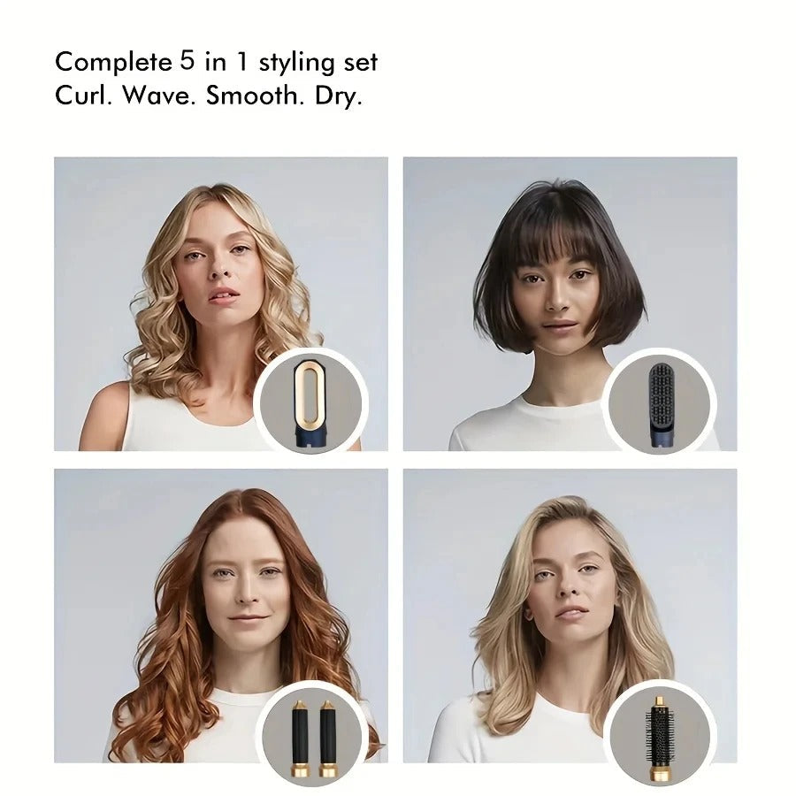Glossify 5-in-1 Haarstyler | 1000W Föhnborstel met Ionentechnologie