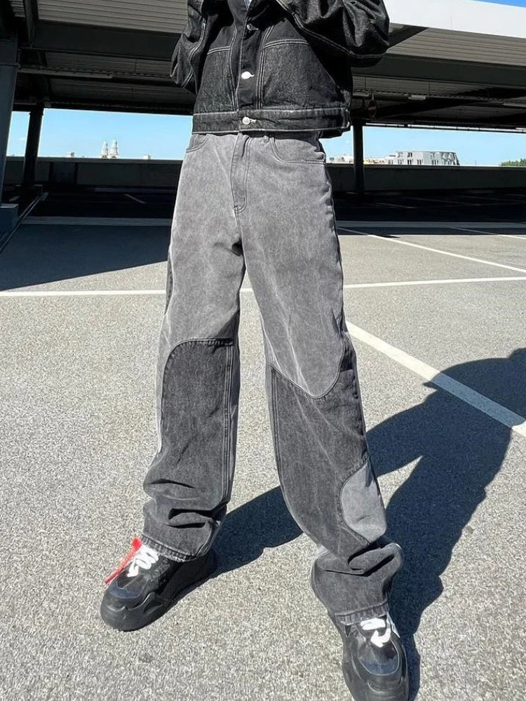 Visconte | Baggy Grey Wide Bottom Jeans