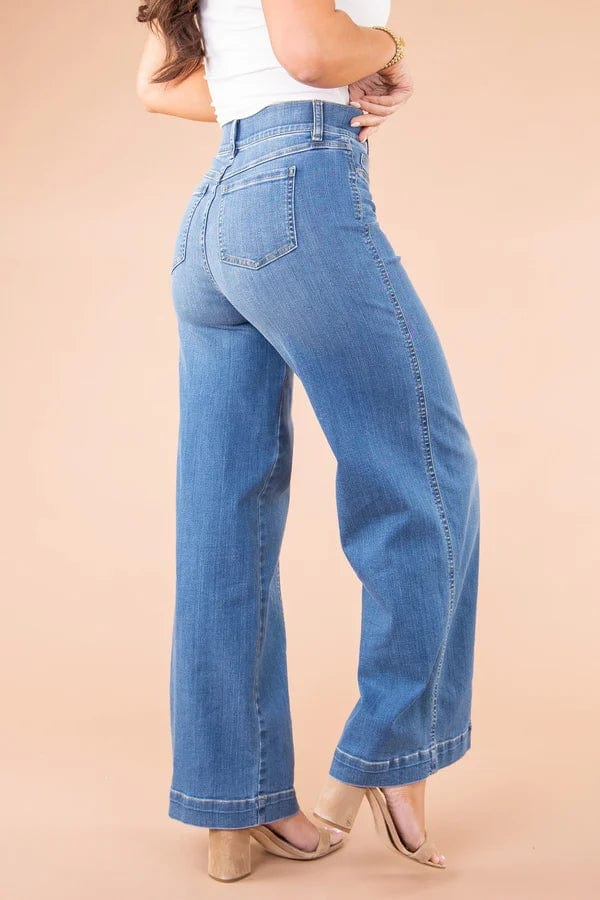 Flared Jeans met Hoge Taille Dames - Slimfit - Vintage Charme - Essential Elegance