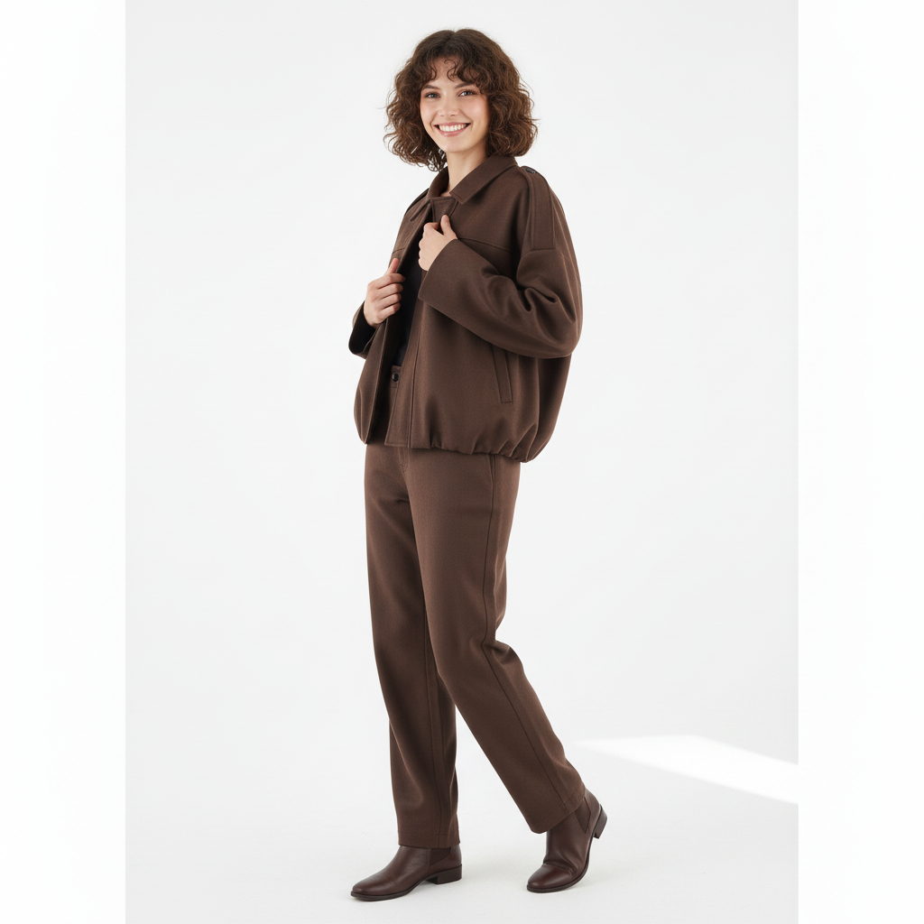 Visconte | Dames Bomberjas | Suède winterjas, lange mouwen, ritssluiting, casual herfst/winter jacket