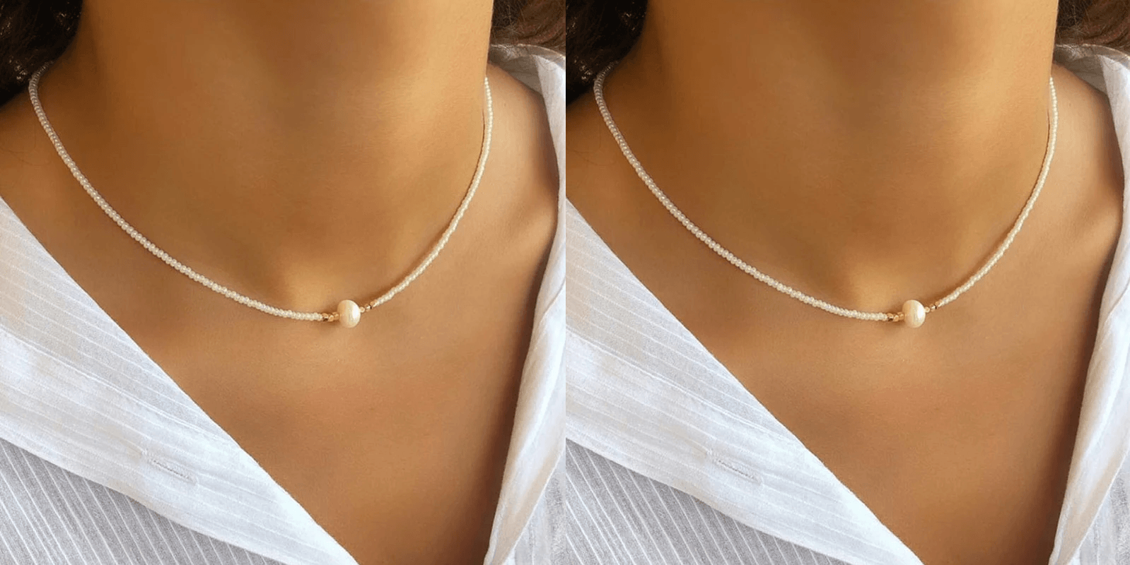 Pocket Pearl™ - Ketting met natuurlijke parels 1+1 GRATIS
