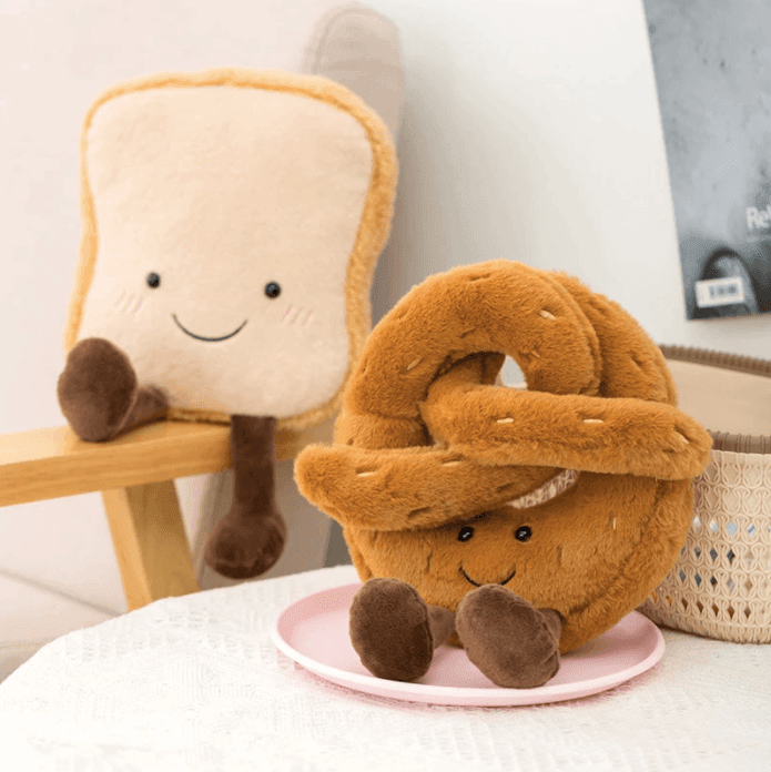 Plushie | Pretzel Croissant Toastbrood Pluche Speelgoed