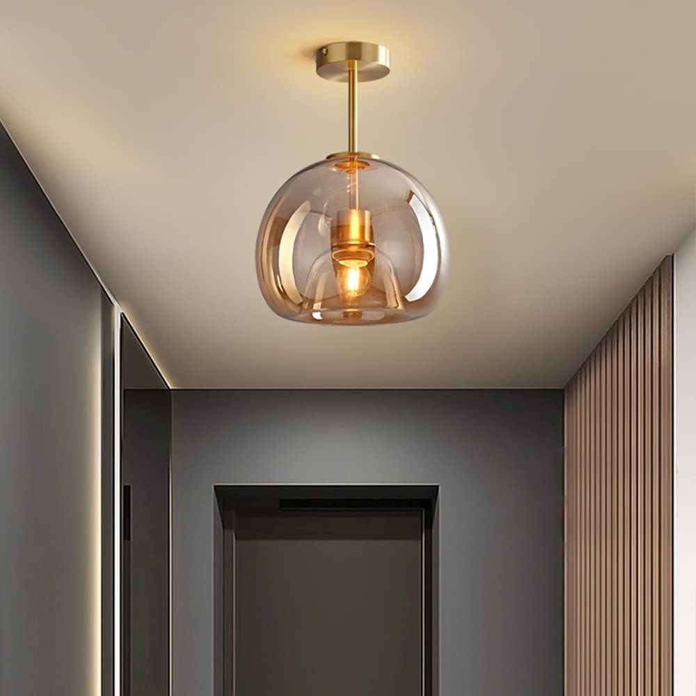 Rookglas Plafondlamp Met Retro Look – Moderne Sfeerlamp