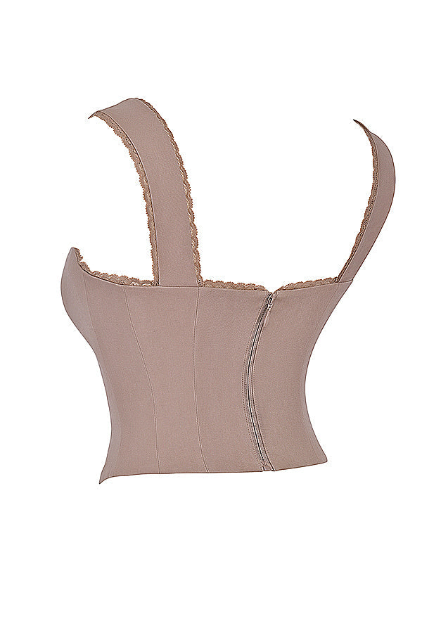 Set paddestoelkorset met kanten rand en maxirok