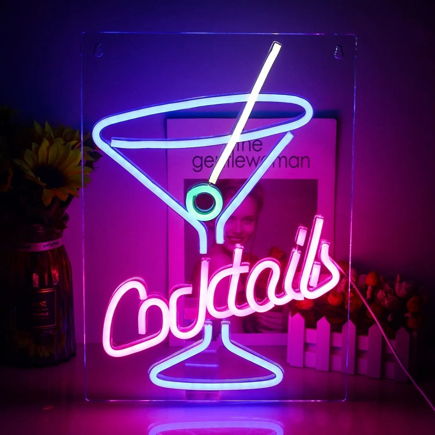 LED Neon Muurbord CocktailGlow - Perfecte Decoratie voor Feesten