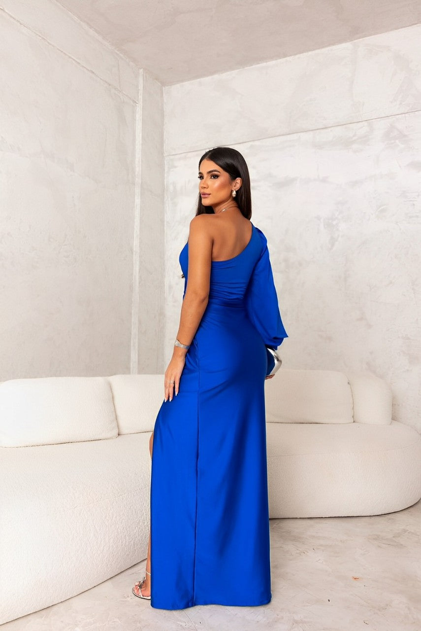 Classy Nights | Elegante One-Shoulder Jurk met Gedrapeerde Details
