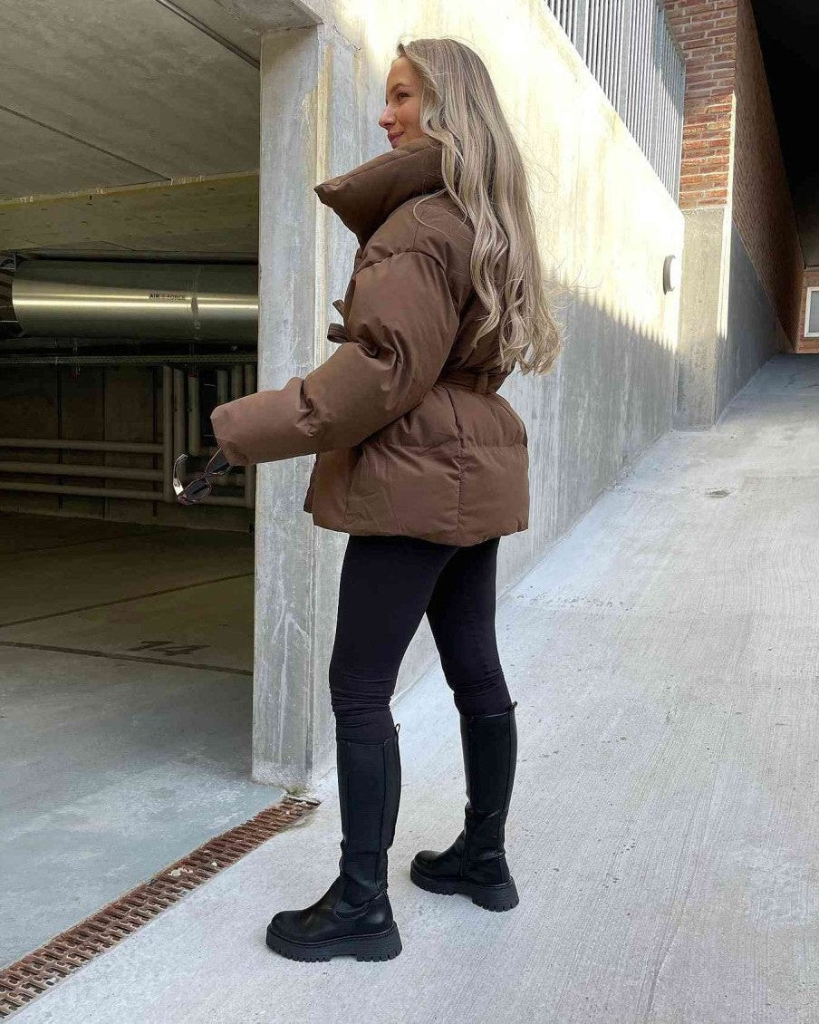 Cappotto Eleganza | Gewatteerde Damesjas Met Ceintuur | Stijlvol Winterdesign - Optimale Warmte