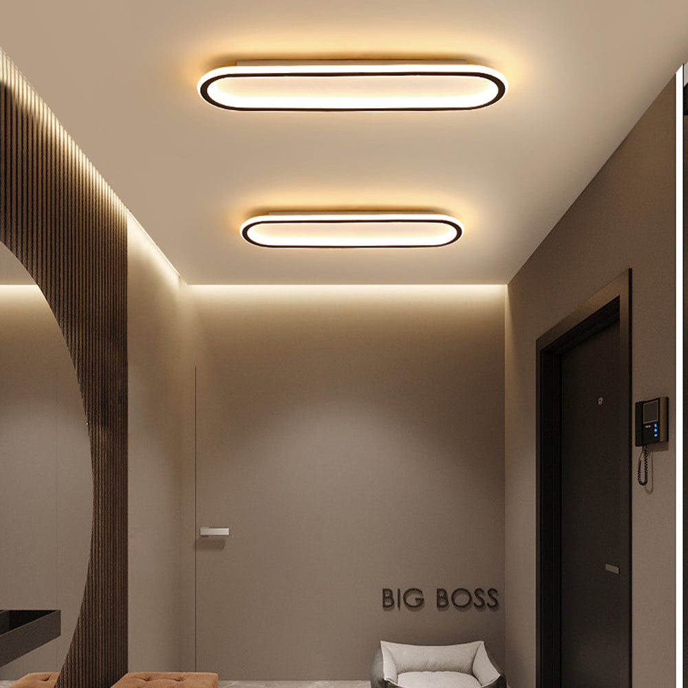 Minimalistisch Elliptische LED Plafondlamp Metaal/Acryl Zwart/Goud/Roségoud