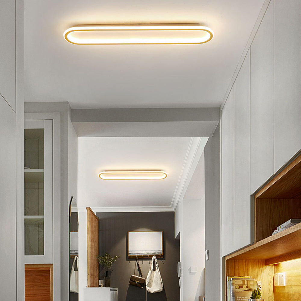 Minimalistisch Elliptische LED Plafondlamp Metaal/Acryl Zwart/Goud/Roségoud