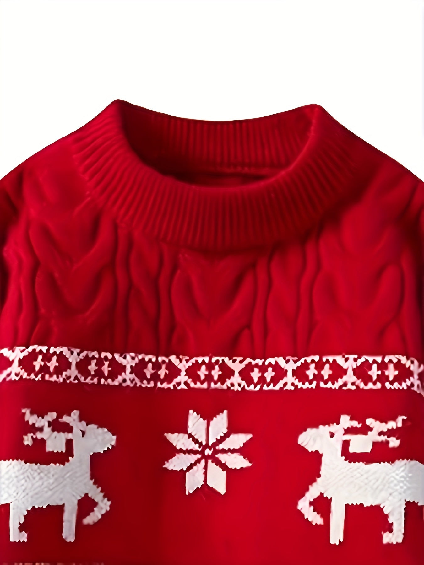 Heren Casual Kerst Rendier Trui - Gezellige Gebreide, Ronde Hals Pullover