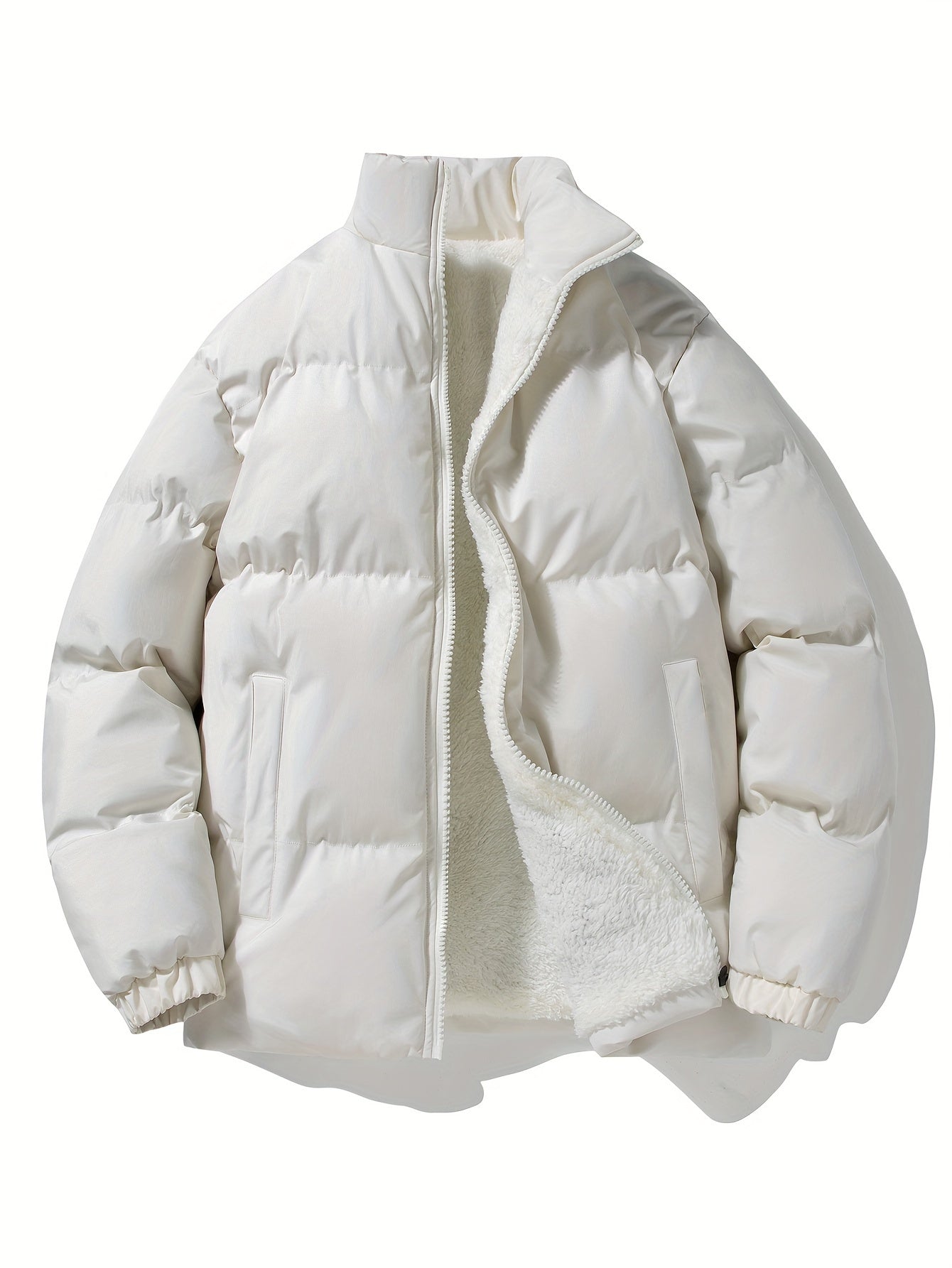 Visconte | Heren Winterjas | Japans Fleece gevoerde zip-up jas, opstaande kraag, warme herfst/winter coat