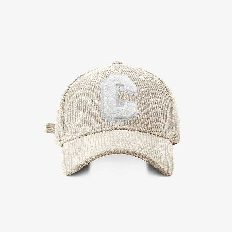 Corduroy pet met C patch | Baseball cap heren & dames | Trendy ribfluweel pet in diverse kleuren