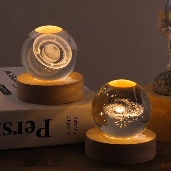 Lichtgevende kristallen bol