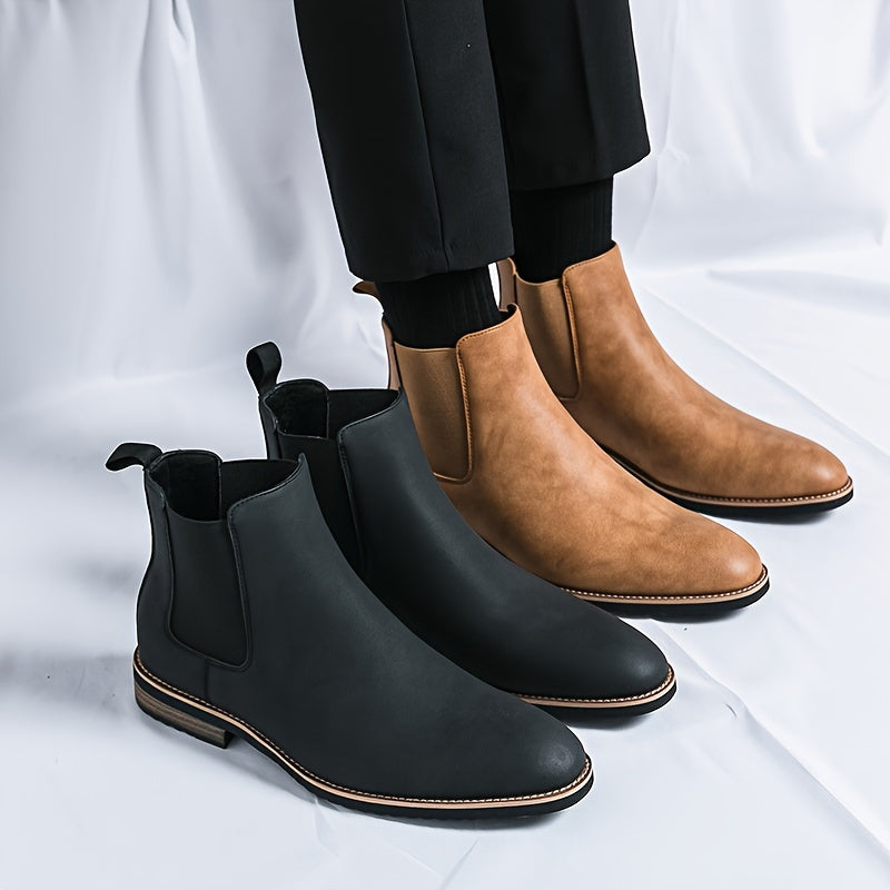 Hoge Lederen Enkelaarzen 481 | Trendy Hoge Laarzen - Antislip Zool voor Winter & Herfst - Essential