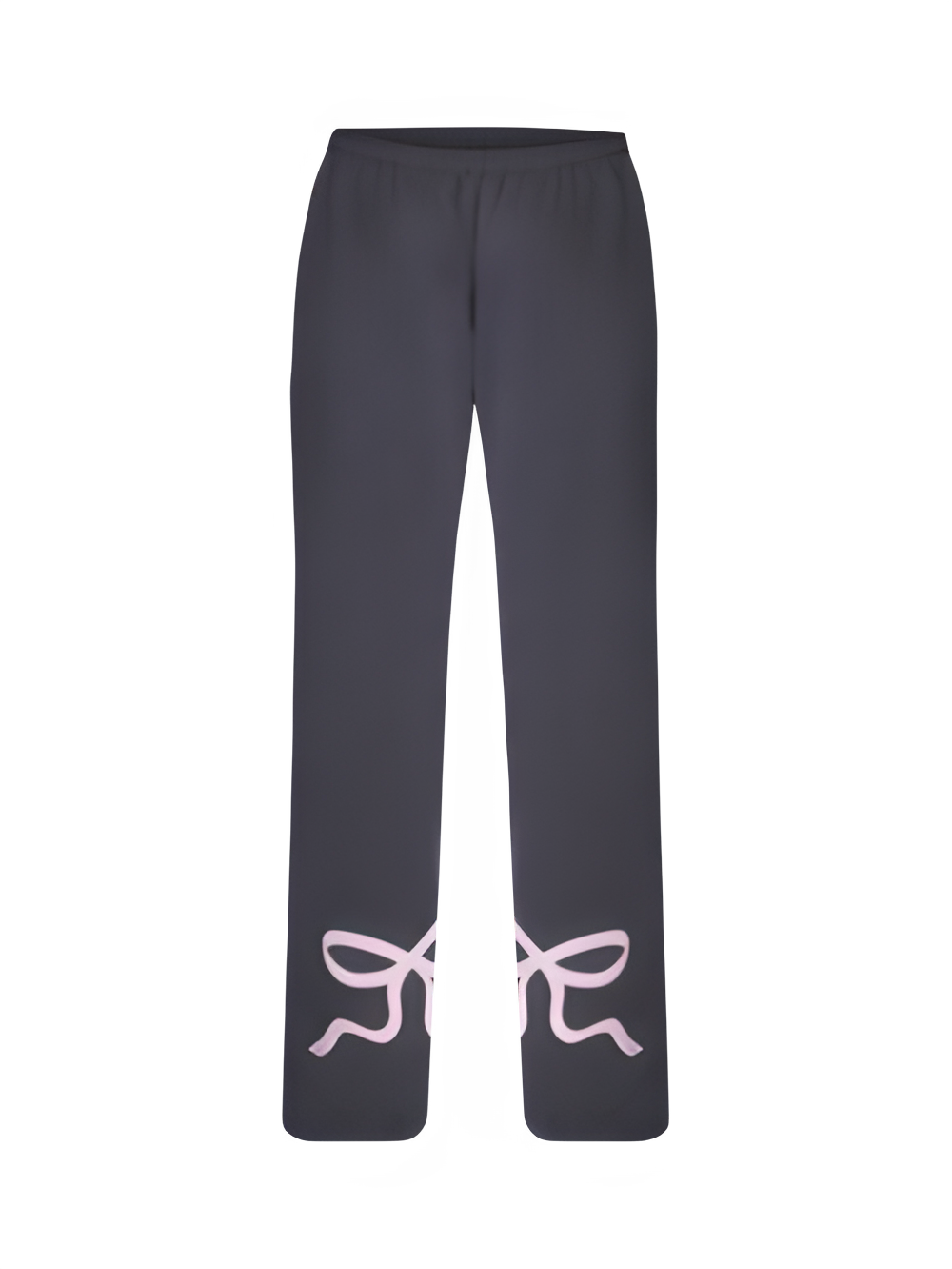 Grijze Tracksuit Dames - Roze Strik - Regular Fit - Moderne Touch - Essential Elegance