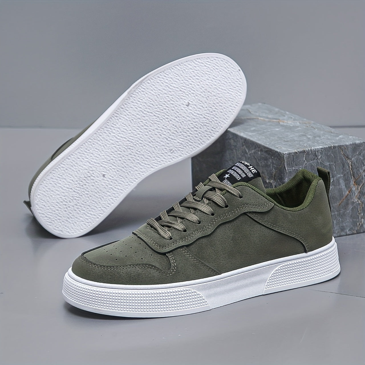Casual Sneakers | Kunstsuède | Met Dikke Witte Zool