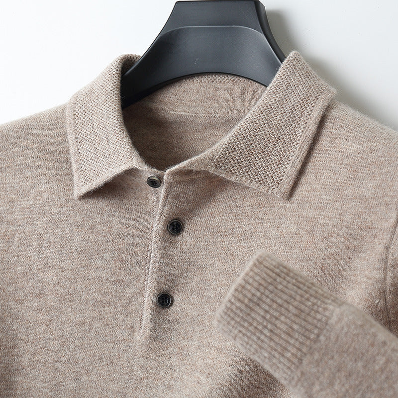 Meriwarm Longsleeve Polo | Herenkleding | Luxe polo van merinowol en kasjmier voor de winter