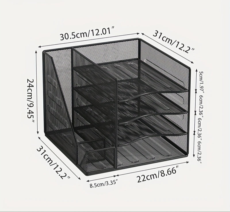 IJzeren papierorganizer en boekensteun | Bureau organizer | Documenthouder voor kantoor of thuis