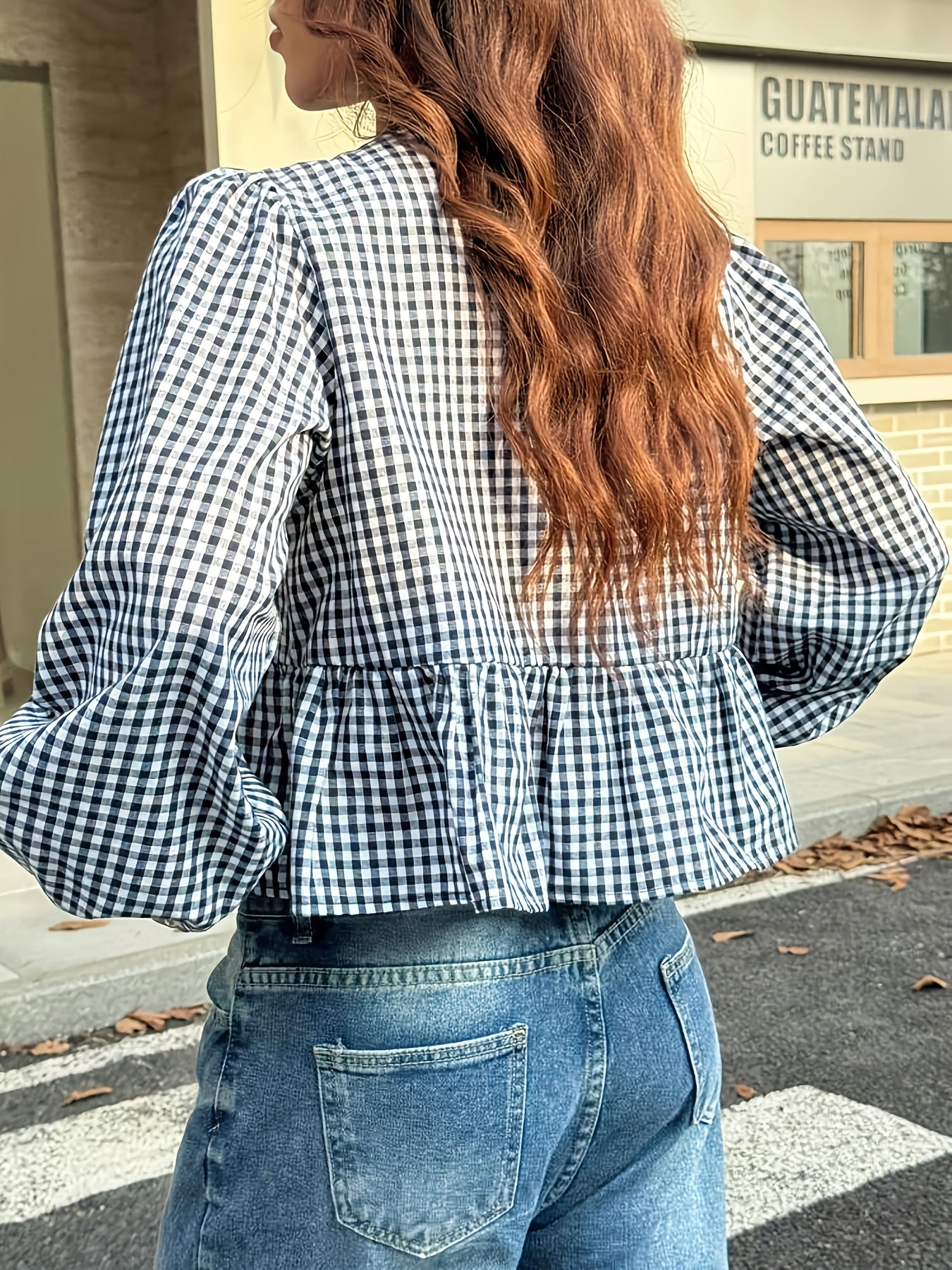 Plaid Bubble Dames Blouse | Duurzaam - Must-Have - Stijlvol & Comfortabel - Lente/Zomer/Herfst