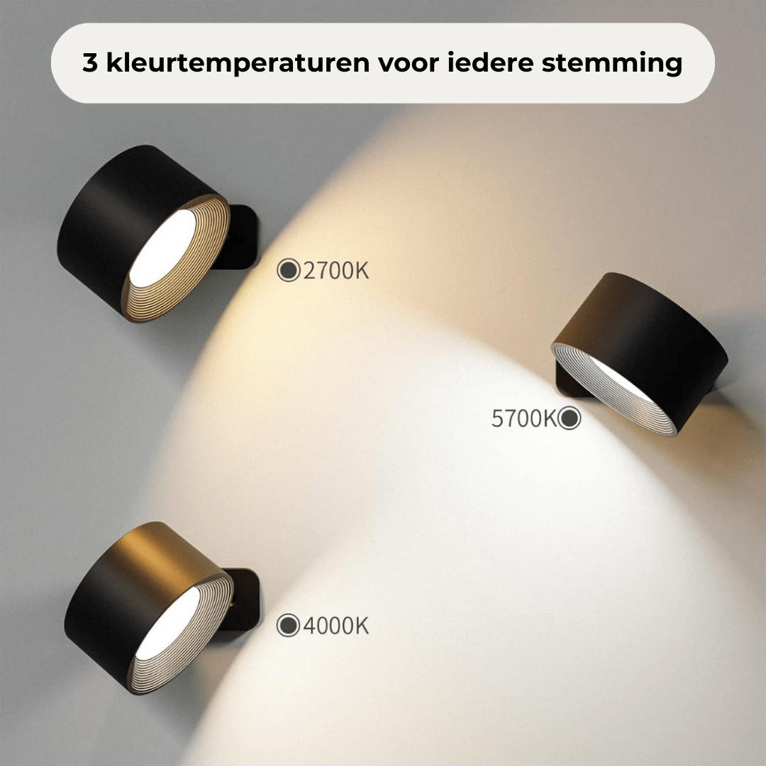 FlexiGlow – Draadloze Oplaadbare 360° Muurlamp voor Flexibele Verlichting