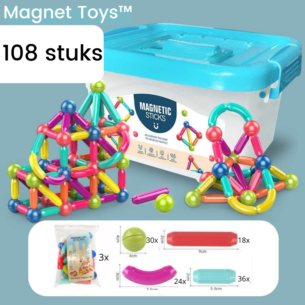 Magnet Toys | Ontwikkel de creativiteit - Magnetische sticks