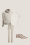 Complete Outfit Heren | Jas/Blazer + Trui/Blouse + Pantalon + Hoge Suede Loafers - Puento Fortade - TP 33 - Essential Winter Beige/Wit