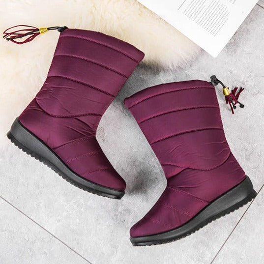 Snowla Dames Winterlaarzen met Warme Bontvoering - Dubbel Geïsoleerde Snowboots met Antislip Zool - Warme Laarzen voor de Winter, Maat 35 tot 43