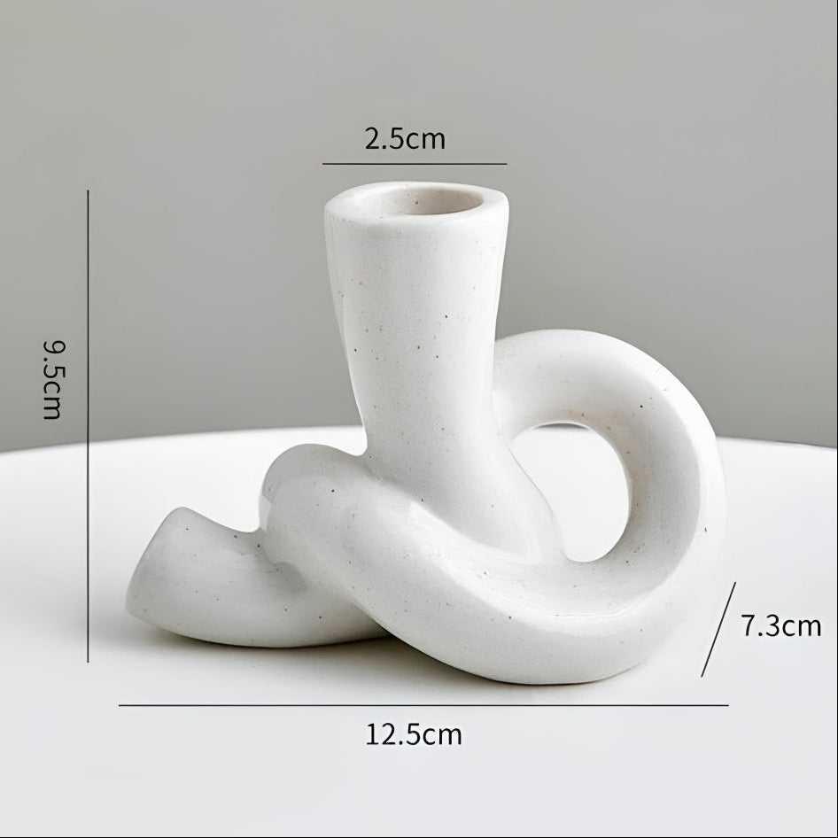 Minimalistische Keramische Knoop Kandelaar – Stijlvolle Woondecoratiev