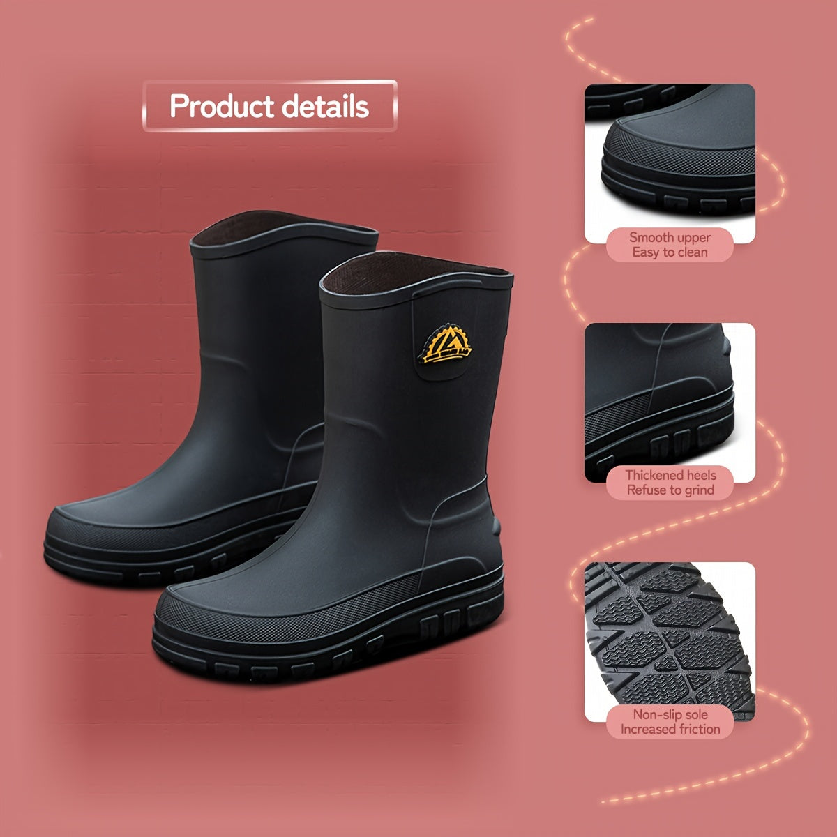 Regen laarzen | Slip-On Waterdichte Laarzen voor Heren - Duurzame Outdoor Laarzen voor Auto's Wassen, Tuinieren en Vissen