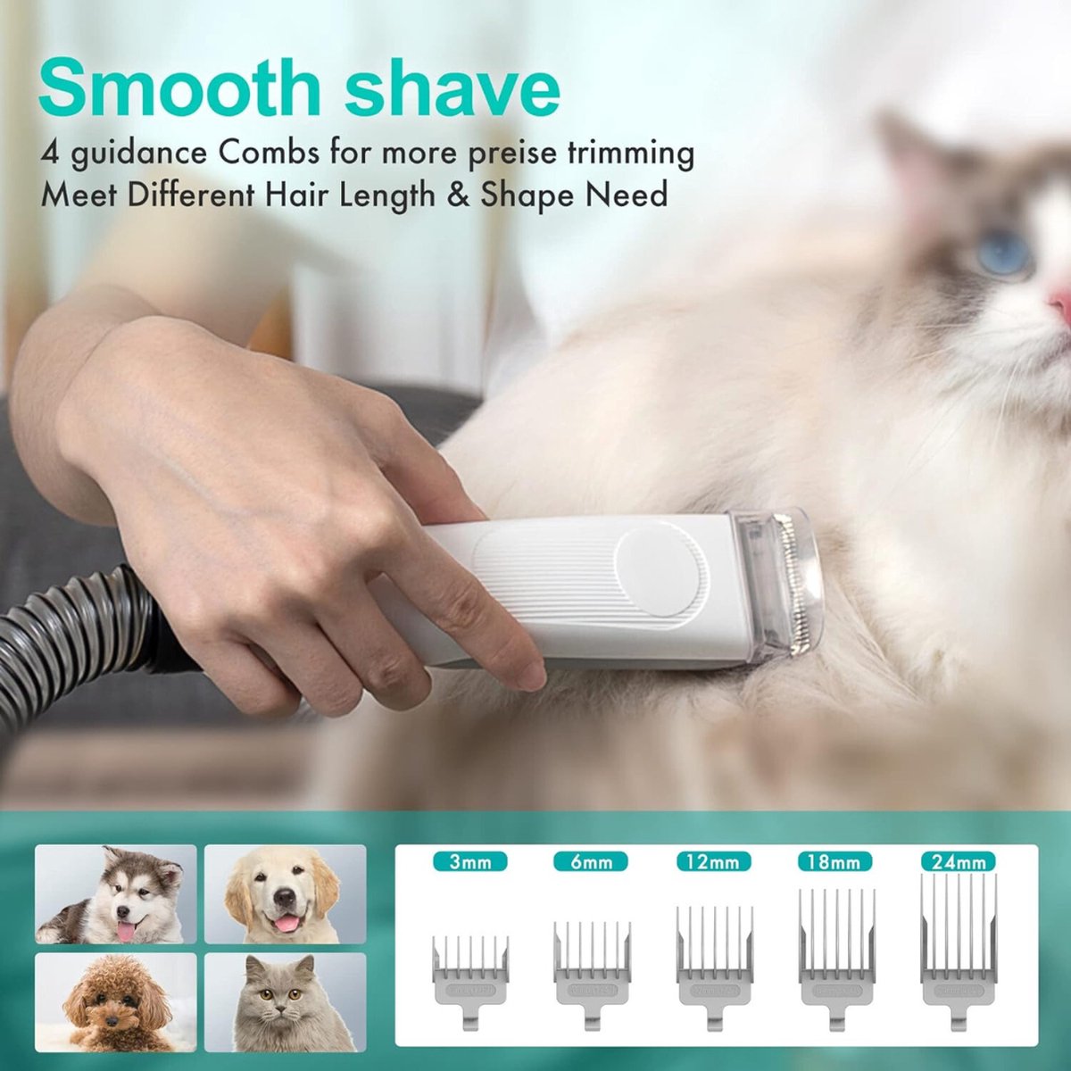 ShedVac Pro - Dierenverzorgingskit met Zuigfunctie en Trimmer