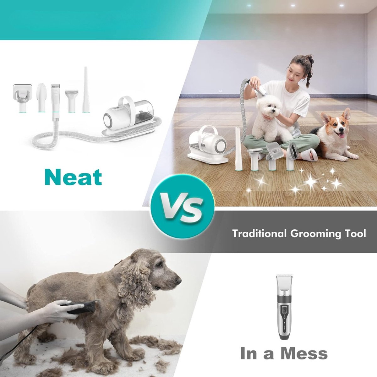ShedVac Pro - Dierenverzorgingskit met Zuigfunctie en Trimmer