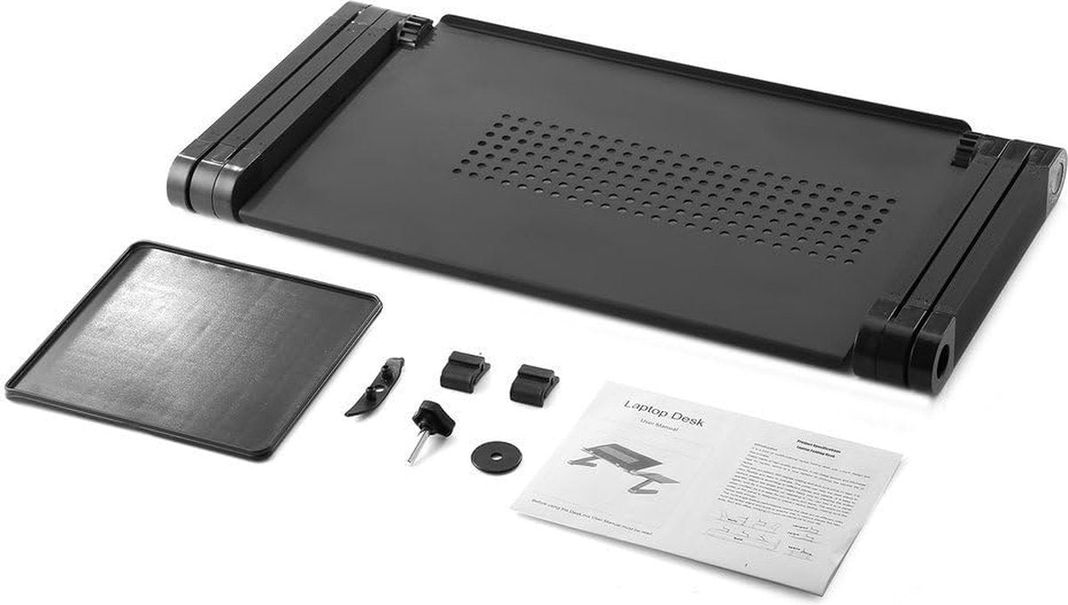 Laptoptafel voor bed, computertafel, notebooktafel, schootbureau, hoek, opklapbare bedtafel, 360 graden verstelbare hoek, afneembaar, draagbaar, boekensalontafel, compatibel met alle soorten laptops