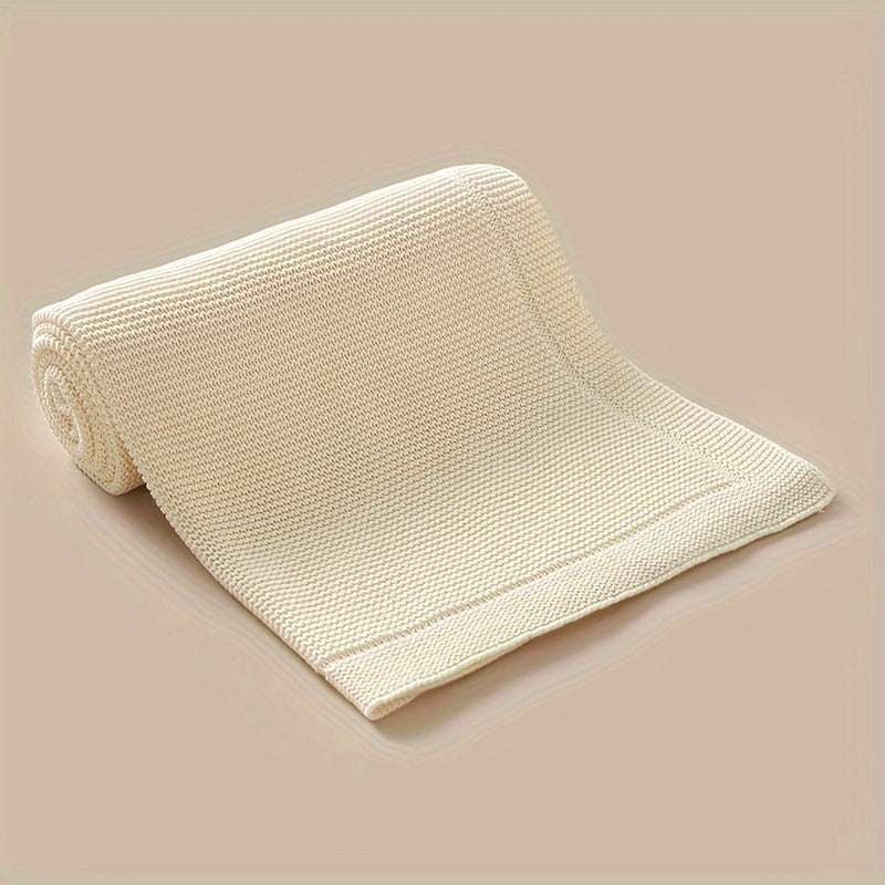 Soft Cotton Knit Swaddle Blanket | Solid Color, Geometric Pattern - Perfect for Various Occasions