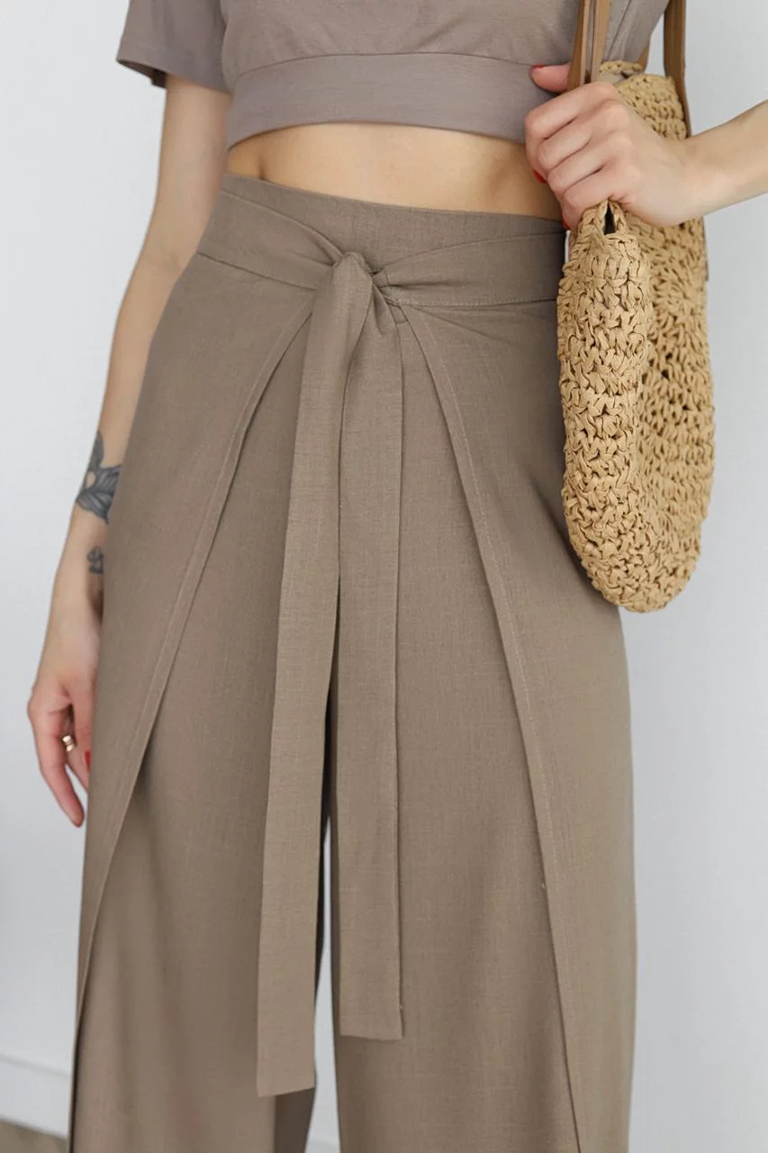 Nuvano | Wide Crop Pantalon Dames | Hoge Taille Broek met Wijde Pijpen en Elegant Design