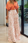 Xandra | Comfortabele Tweedelige Set | Luxe Satijnen Vrouwen Set Mandarijnrood/Zwart/Rood/Blauw | Pofmouw Crop Top & Palazzo Broek | Elegante Dameskleding S-3XL | Verfijnde Look & Ultiem Comfort