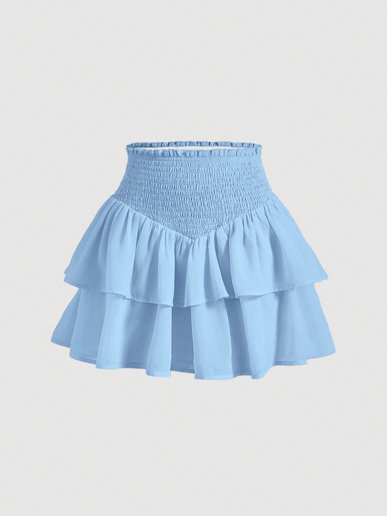 MOD Dubbele Ruche Rok met Kreukzoom | Minirrok Dames | A-symmetrische rok met gekreukte tailleband