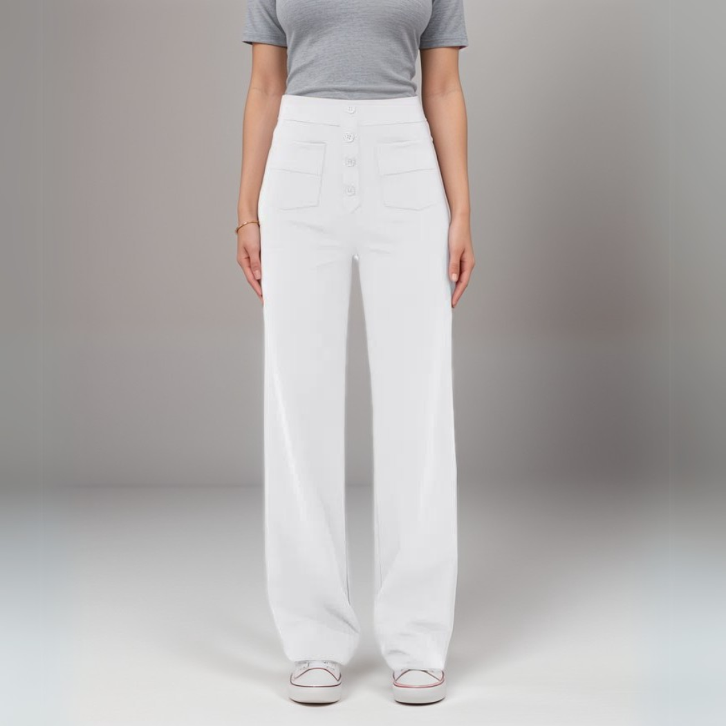 Lena - Elastische broek met hoge taille