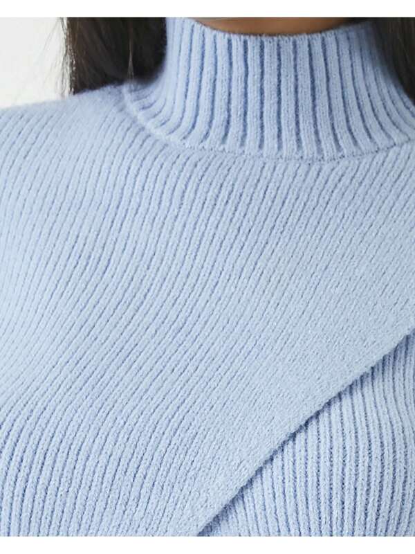 Belle Couture | Blauwe Turtleneck Trui