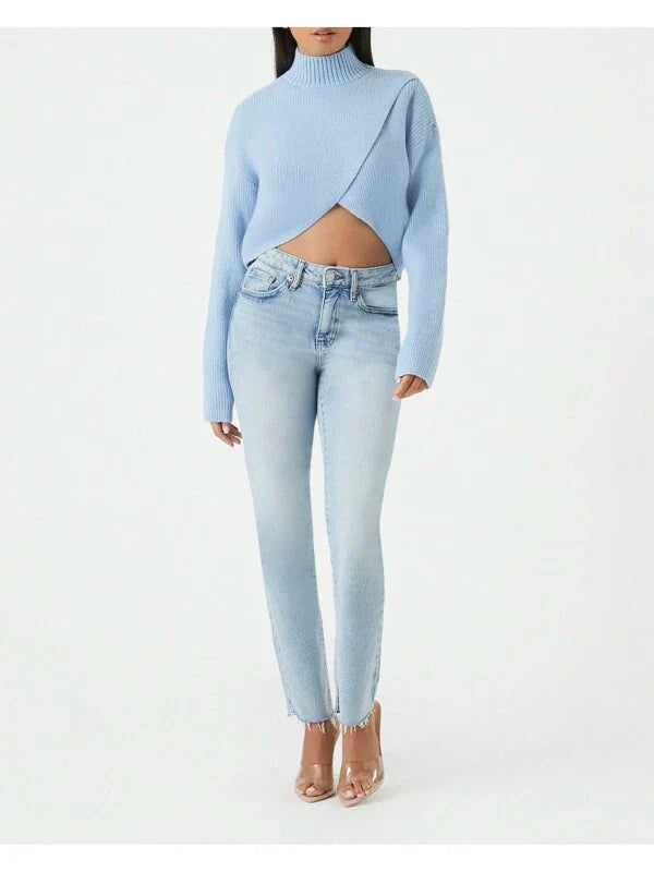 Belle Couture | Blauwe Turtleneck Trui