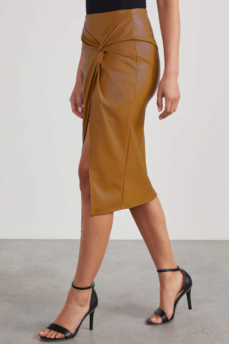 Lena™ | Open Leren Rok - Visconte