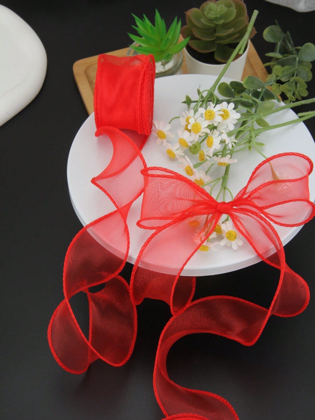 Gaaslintrol met Rand | Decoratielinten | Decoratieve Lintrol voor Bruiloft en Feestversiering