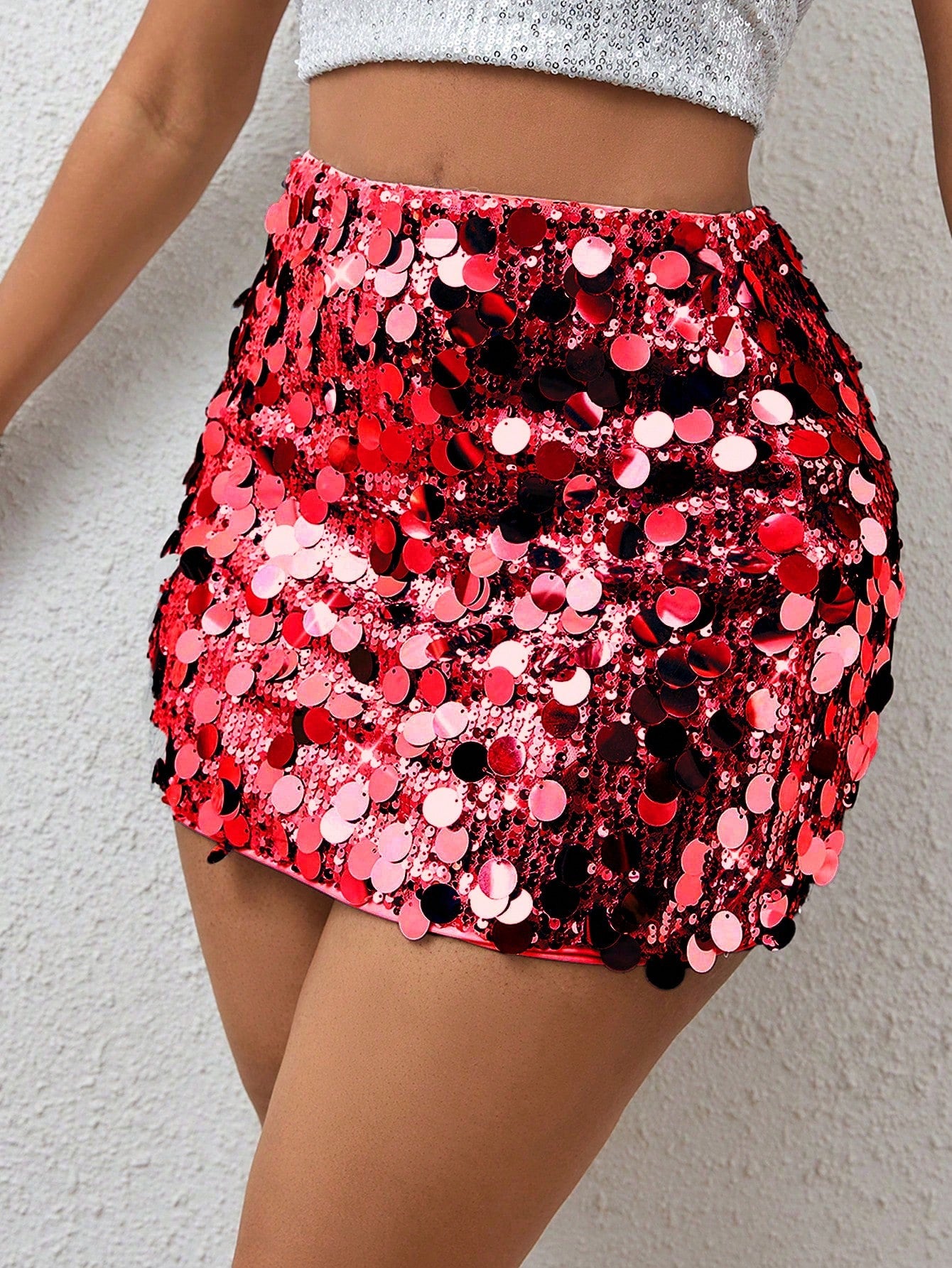 BamGleam Bodycon Pailletten Rok | Feestrok Dames | Minirok met pailletten voor feestelijke gelegenheden