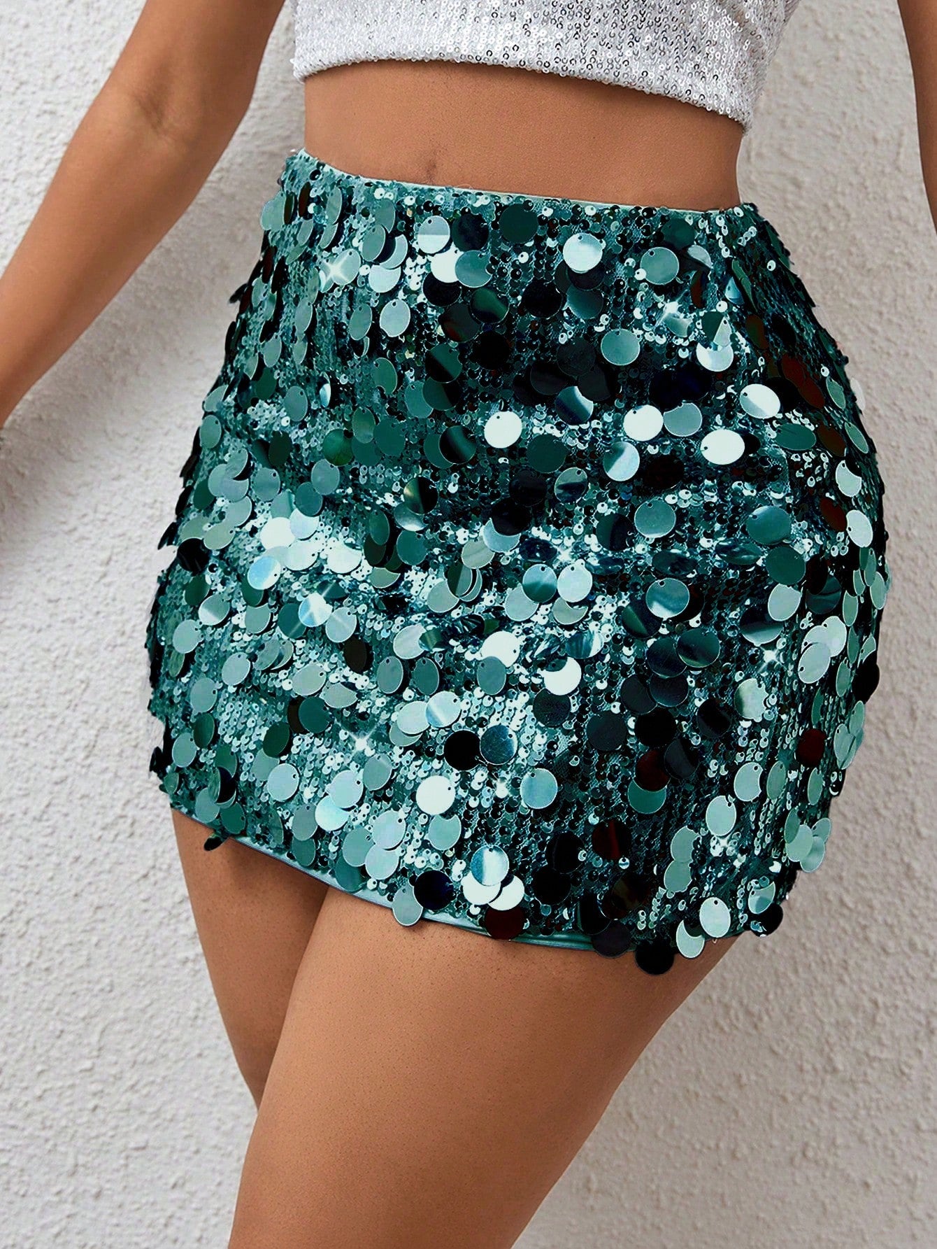 BamGleam Bodycon Pailletten Rok | Feestrok Dames | Minirok met pailletten voor feestelijke gelegenheden