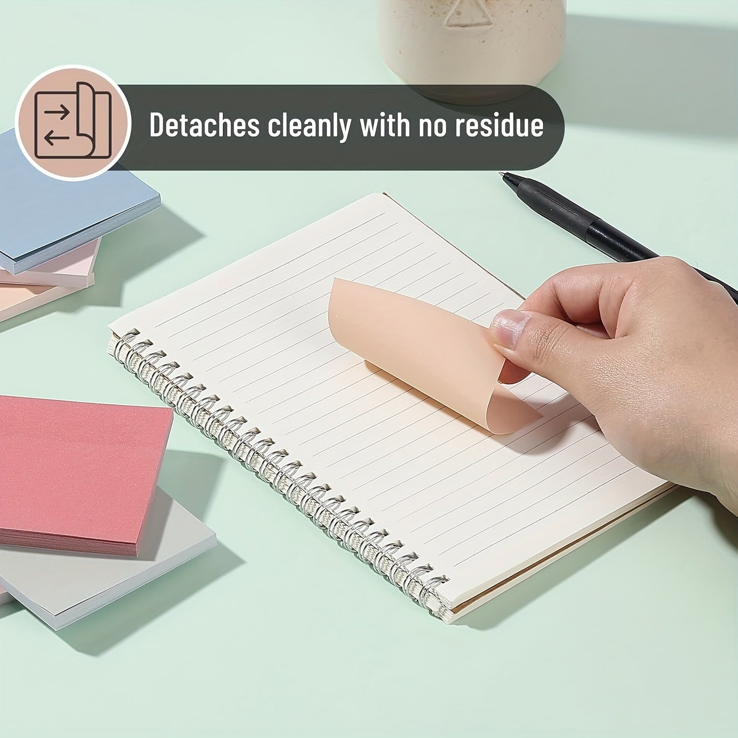 6/12 pads vintage sticky notes | Notitieblaadjes | Kleefblaadjes in kleurenmix met hoge hechting
