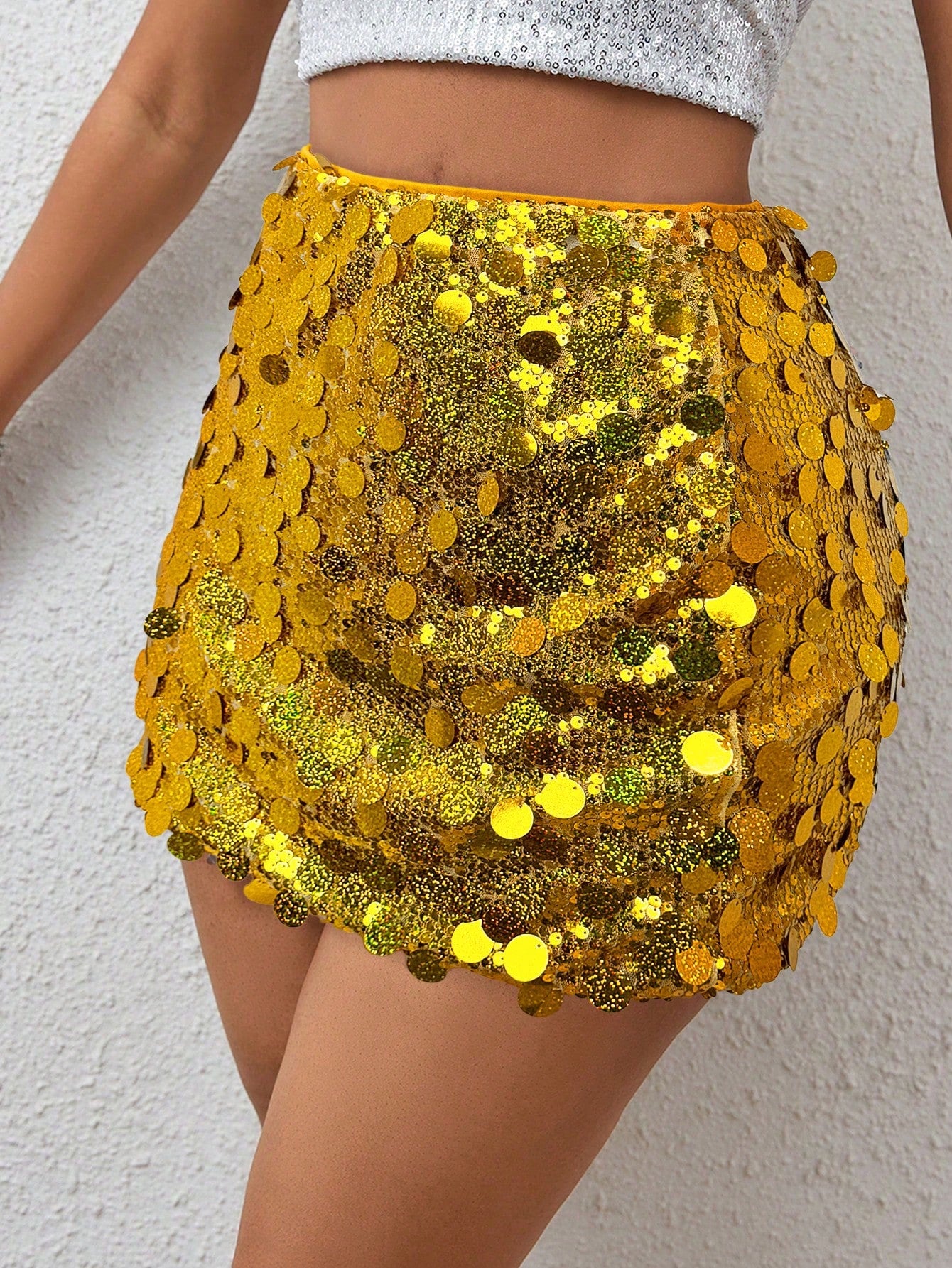 BamGleam Bodycon Pailletten Rok | Feestrok Dames | Minirok met pailletten voor feestelijke gelegenheden