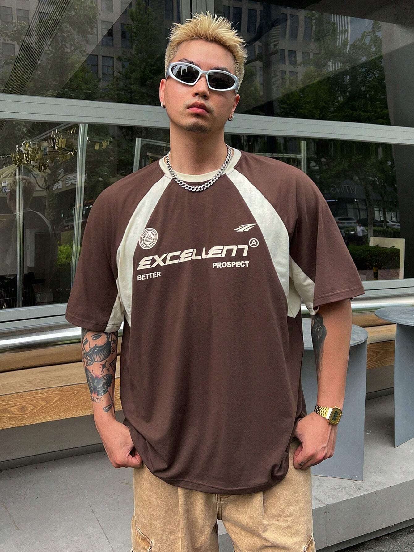 DAZY Oversized Schoolstijl T-shirt | T-shirt | Zomershirt met ronde hals en relaxte pasvorm