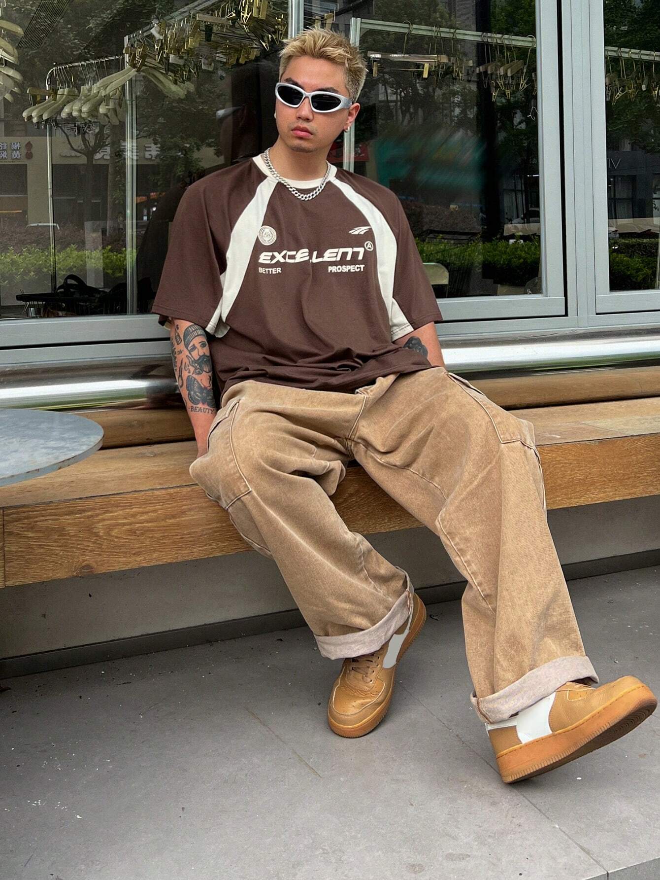 DAZY Oversized Schoolstijl T-shirt | T-shirt | Zomershirt met ronde hals en relaxte pasvorm