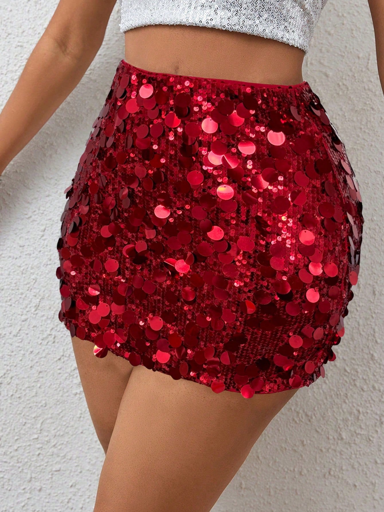 BamGleam Bodycon Pailletten Rok | Feestrok Dames | Minirok met pailletten voor feestelijke gelegenheden