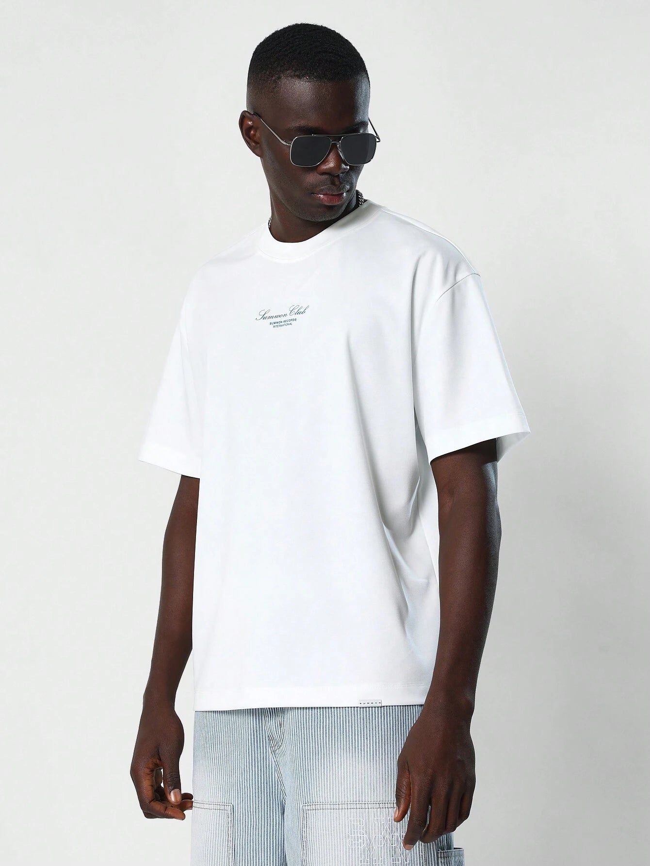 SUMWON Regular Fit T-shirt Voor/Achter Print | T-shirt | Korte mouwen met dubbele grafische opdruk